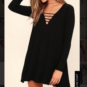 lulus long sleeve back dress